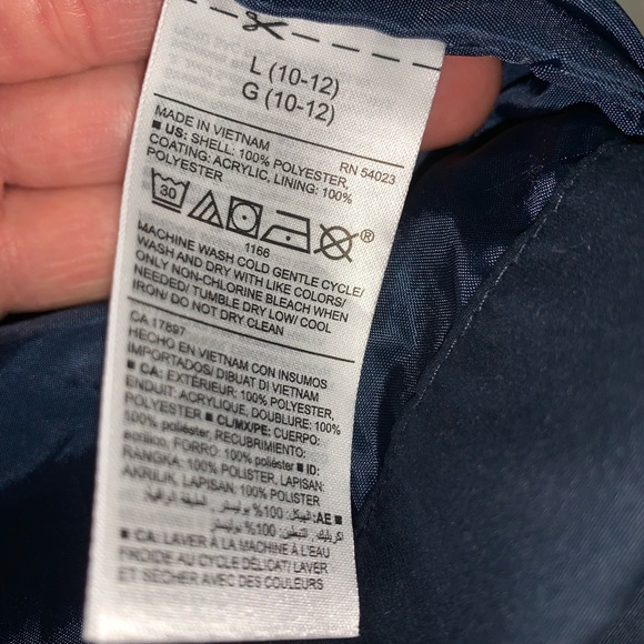 Old Navy boys windbreaker size large (10/12), navy blue, zipper and button-up - Picture 7 of 7